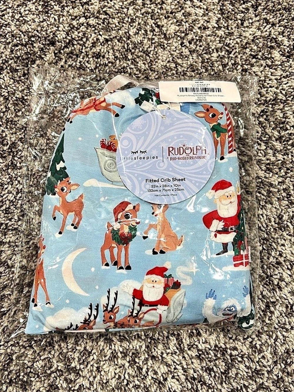 Little sleepies - Rudolph Holiday crib sheet